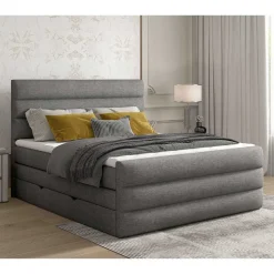 Stauraum-Boxspringbett in Dunkelgrau - Pacet