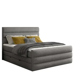Stauraum-Boxspringbett in Dunkelgrau - Pacet