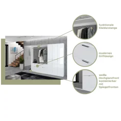 Stauraummöbel Garderobenmöbel 273x193x34 - Ejulia (vierteilig)