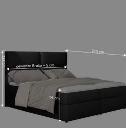 Stauraum-Polsterbett in Schwarz Kunstlederbezug - Malka