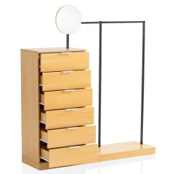 Stehende Garderobe mit sechs Schubladen - Jannick