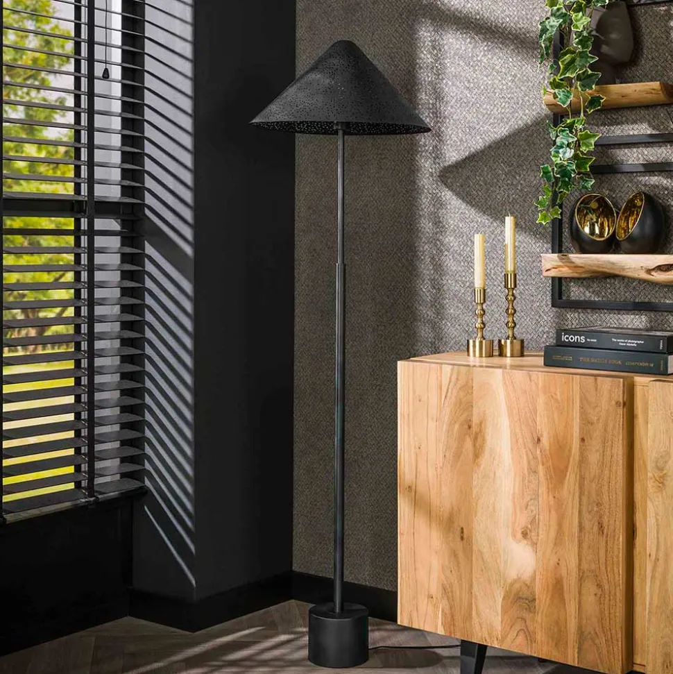 Stehlampe in Schwarzgrau aus Metall - Catron