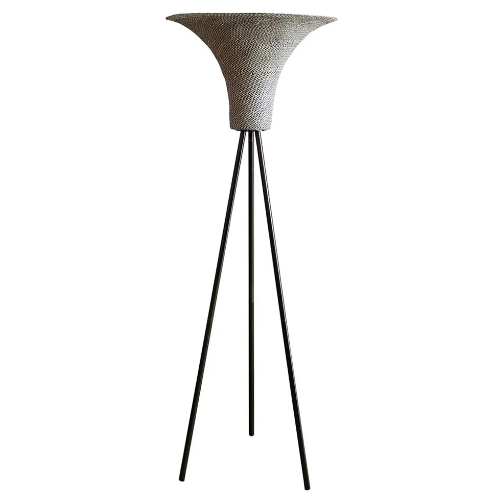 Stehlampe mit Seegras Geflecht Schirm - Ciranzo