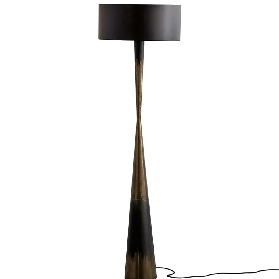 Stehleuchte in Schwarz & Messing - Moridado
