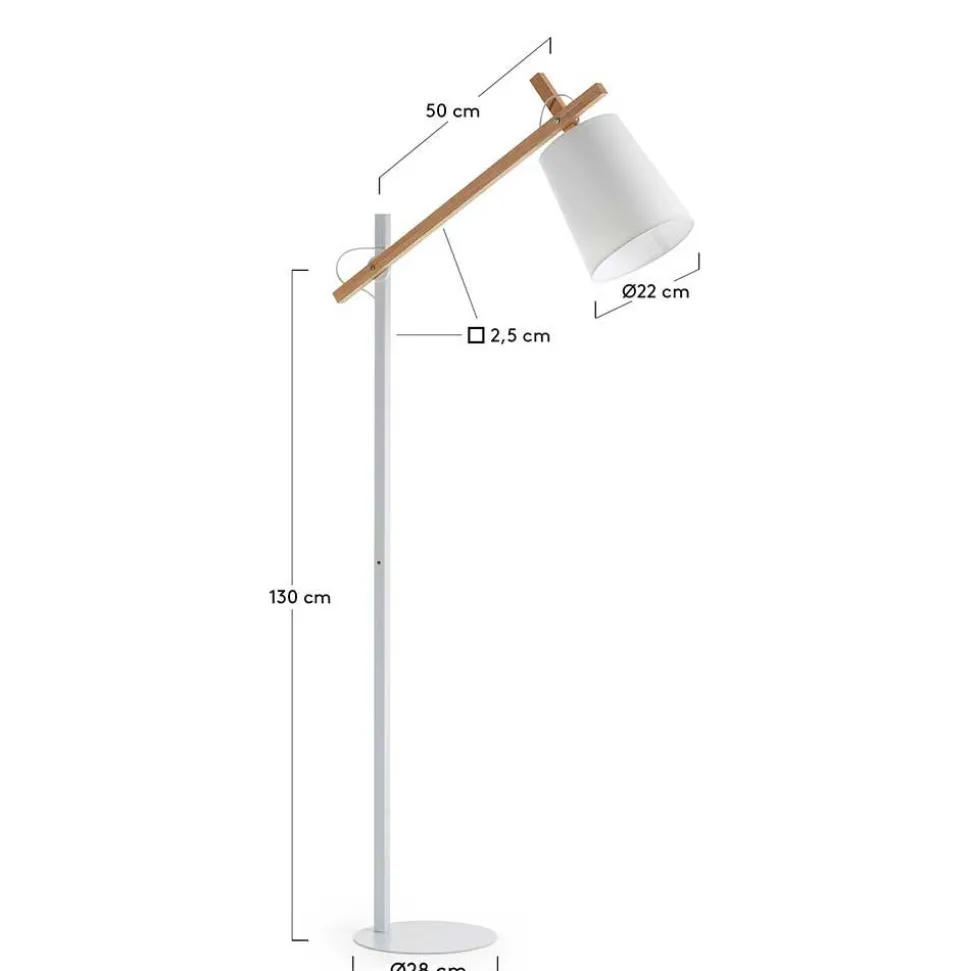 Stehleuchte in Weiß & Buche - Nostalc