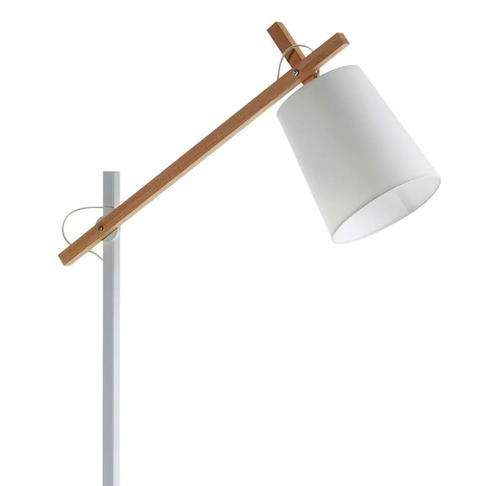 Stehleuchte in Weiß & Buche - Nostalc