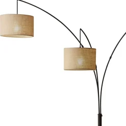 Stehleuchte mit drei Stoff Schirmen Beige - Regiao