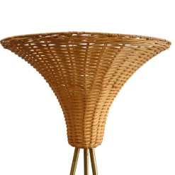 Stehleuchte mit Geflechtschirm Rattan - Alexandre