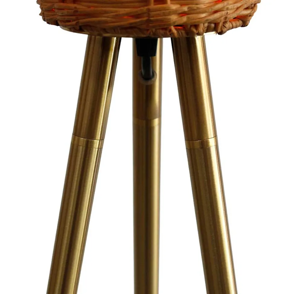 Stehleuchte mit Geflechtschirm Rattan - Alexandre