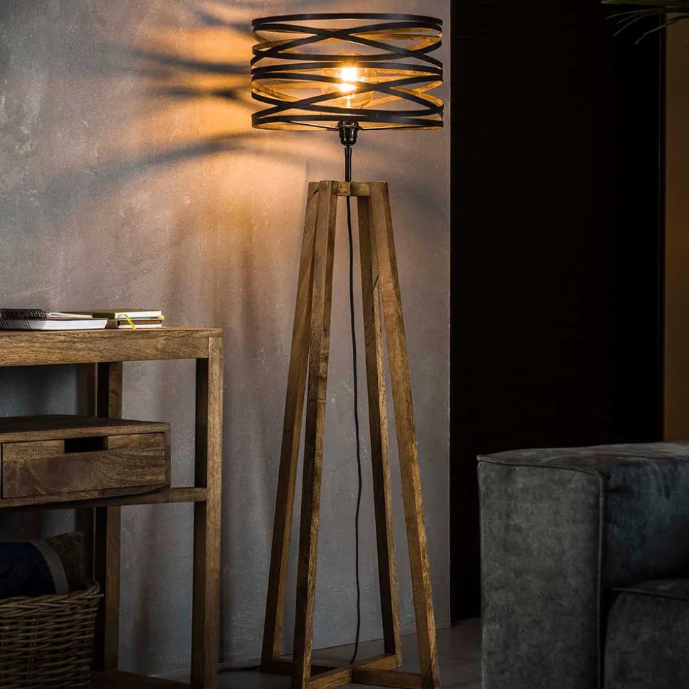 Stehleuchte mit Massivholz Bügelfuß - Unique