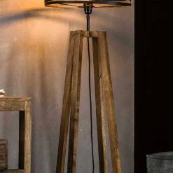 Stehleuchte mit Massivholz Bügelfuß - Unique