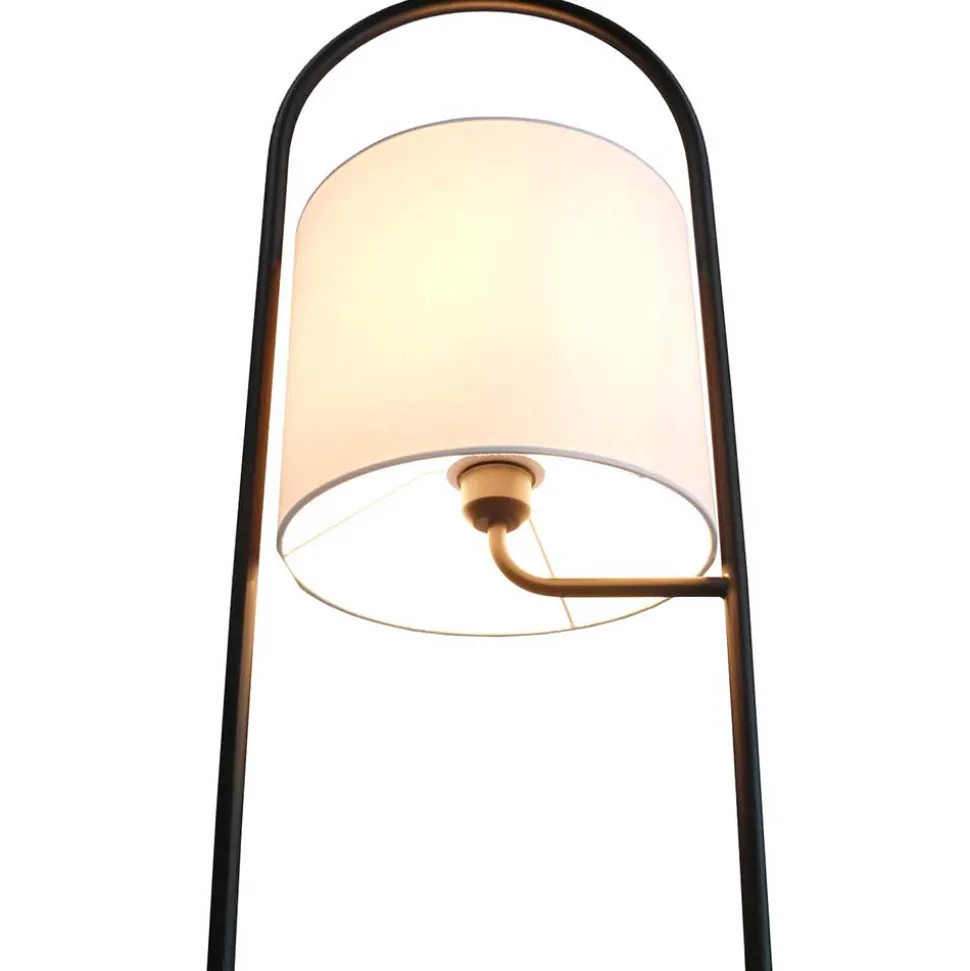 Stehleuchte mit Stoffschirm Creme - Abrahams