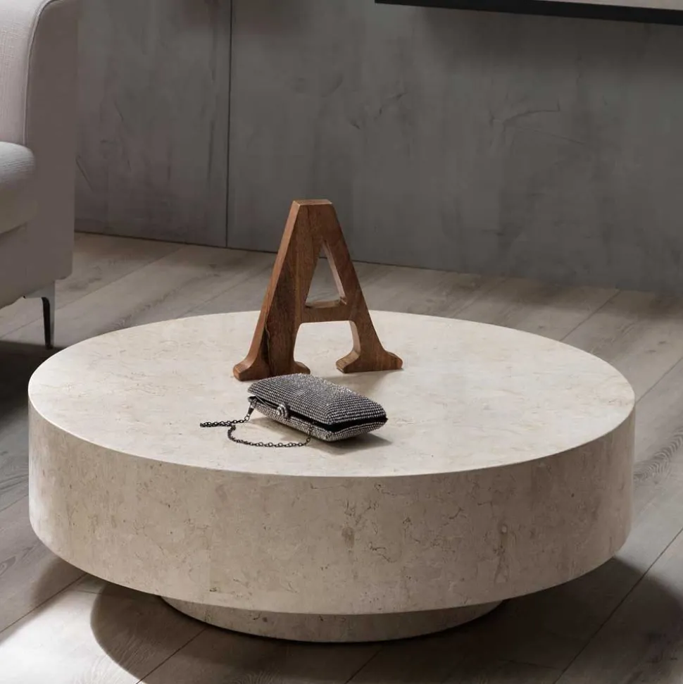 Stein Couchtisch Karan in Creme