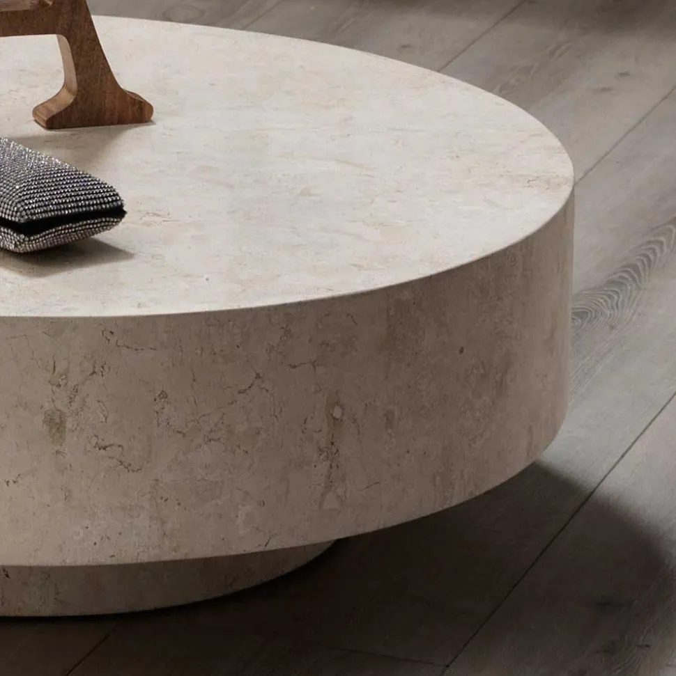 Stein Couchtisch Karan in Creme