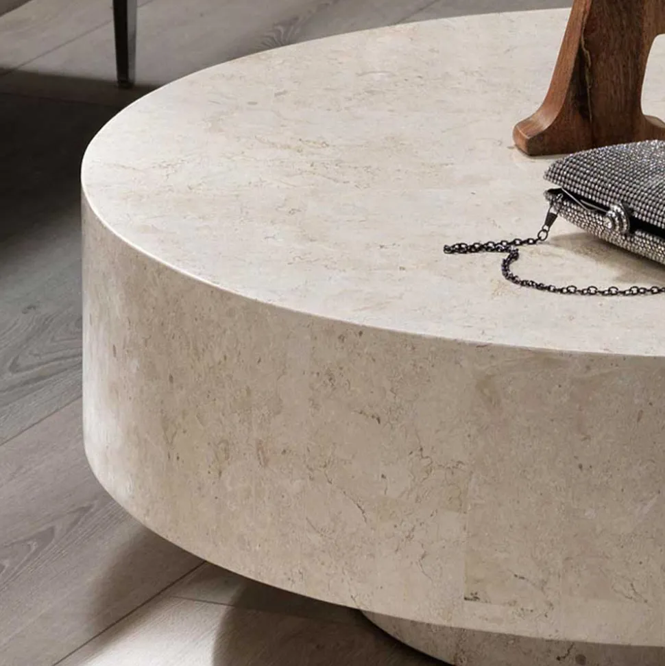 Stein Couchtisch Karan in Creme