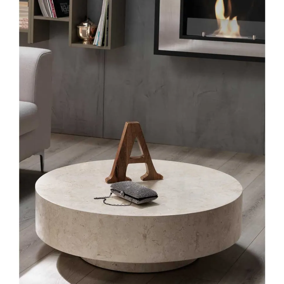 Stein Couchtisch Karan in Creme