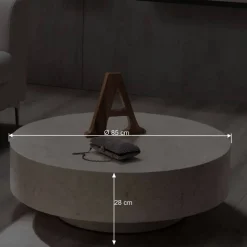 Stein Couchtisch Karan in Creme