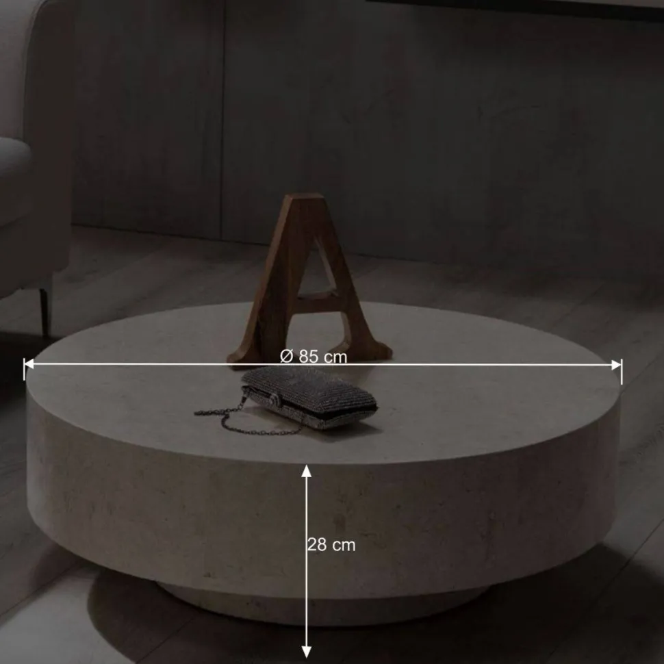 Stein Couchtisch Karan in Creme