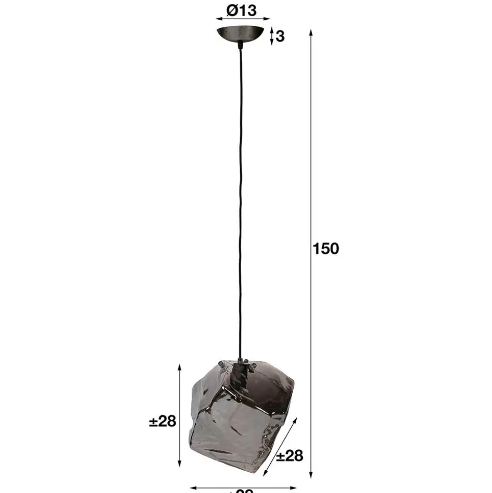 Steinoptik Hängelampe aus Glas - Annabell