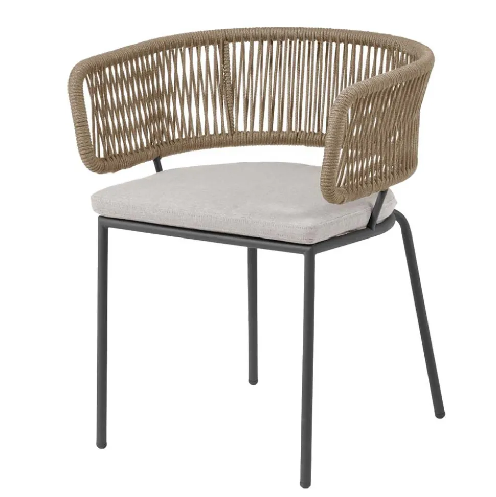 Stühle aus Kordelgeflecht Beige - Wanisha (4er Set)