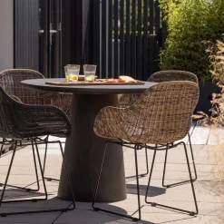 Stühle aus Kunstrattan in Beigegrau - Simonas (2er Set)