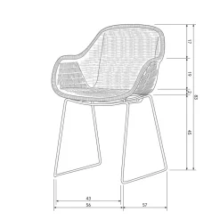Stühle aus Kunstrattan in Beigegrau - Simonas (2er Set)