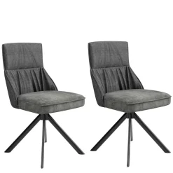 Stühle mit Federkern in Anthrazit - Markos (2er Set)