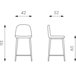 Stilvoller Barhocker mit Schalensitz Creditana Kunstleder Vintage Braun (2er Set)