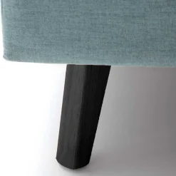 Stoff Bett in Hellblau mit Schwarz - Longli