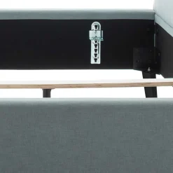 Stoff Bett in Hellblau mit Schwarz - Longli