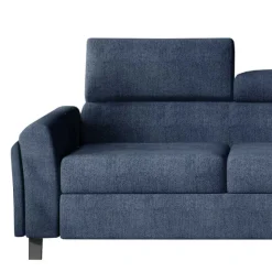 Stoff Dreisitzer Ecksofa in Blaugrau - Crosbys