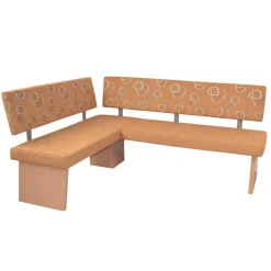 Stoff Eckbank in Braun und Buche Natur - Taranta