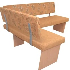 Stoff Eckbank in Braun und Buche Natur - Taranta