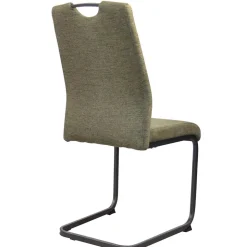 Stoff Freischwinger Stühle in Oliv Grün - Maximo (4er Set)