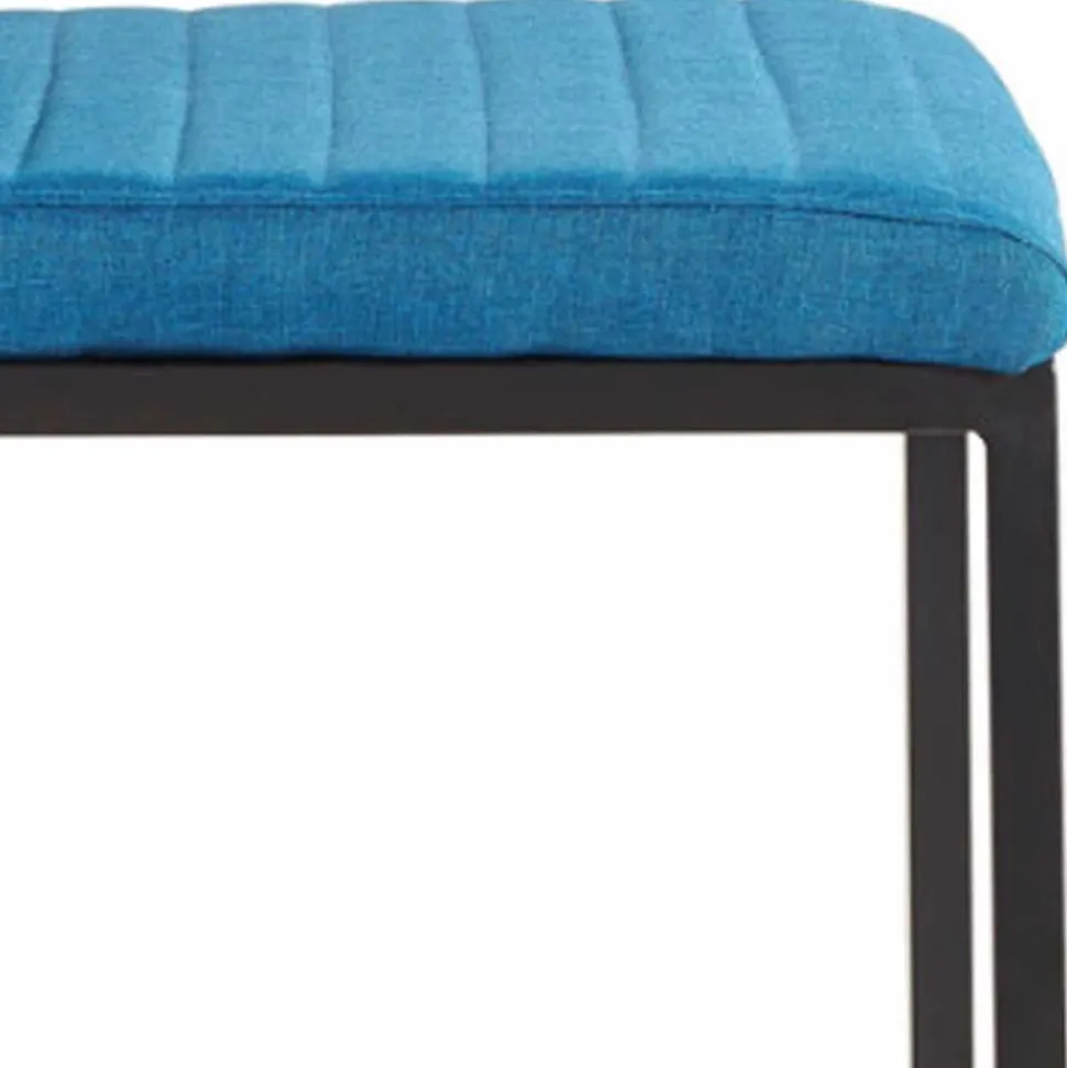 Stoff Freischwinger Stuhl in Petrol Blau - Isakina (2er Set)