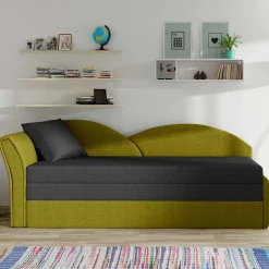 Stoff Recamiere in Dunkelgrau und Messinggelb - Clemeta