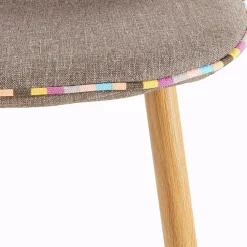 Stoff Schalenstühle in Hellbraun - Murcy (2er Set)