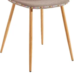 Stoff Schalenstühle in Hellbraun - Murcy (2er Set)