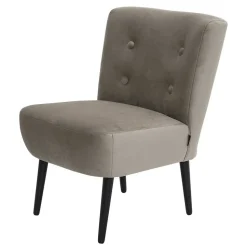 Stoff Sessel ohne Armlehnen in Beigegrau - Filax