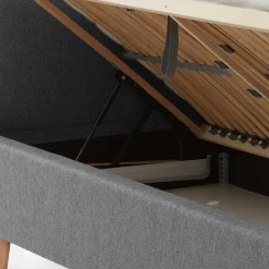 Stoffbett im Skandinavischen Stil in Grau - Cepter