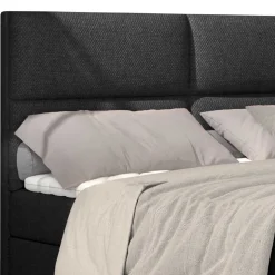 Stoffbett in Dunkelgrau mit Stauraum - Detroit