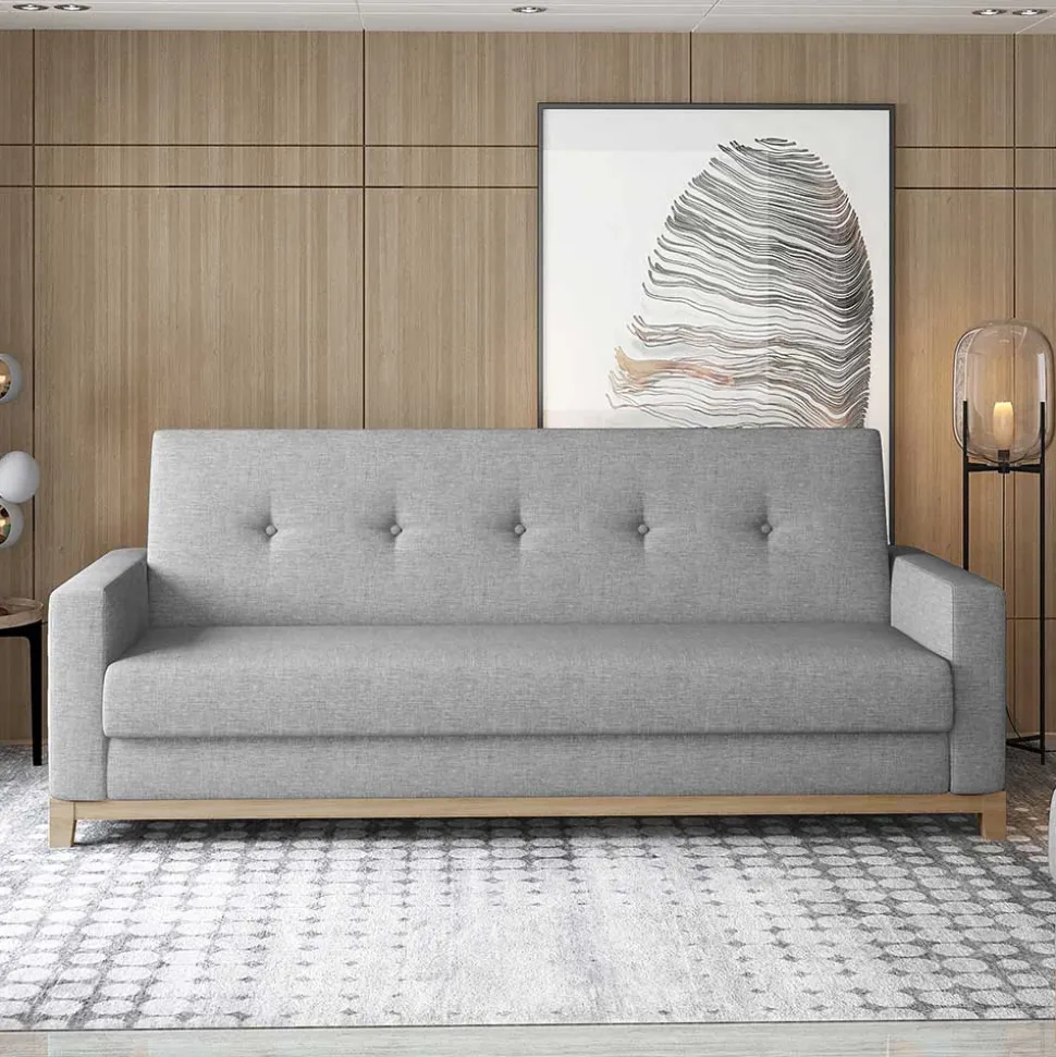 Stoff-Klappsofa in Grau - Ejolas