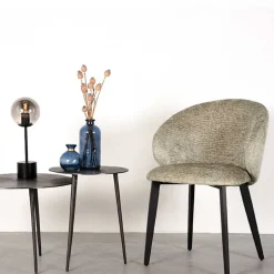 Struktursamt Polsterstühle in Beige - Hakamo (2er Set)