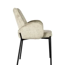 Struktursamt Polsterstuhl in Beige - Celona (2er Set)