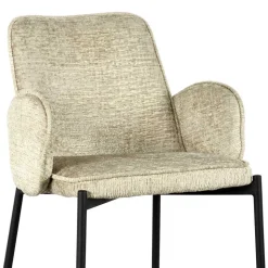 Struktursamt Polsterstuhl in Beige - Celona (2er Set)