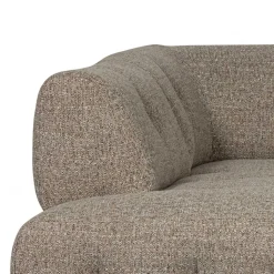 Strukturstoff Eckcouch in Hellbraun - Hyponios