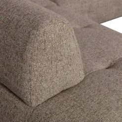 Strukturstoff Eckcouch in Hellbraun - Hyponios