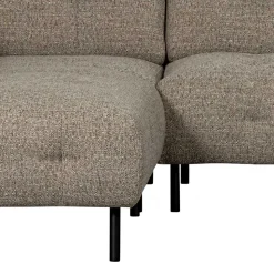 Strukturstoff Eckcouch in Hellbraun - Hyponios