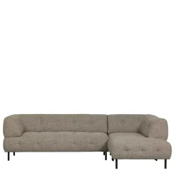 Strukturstoff Eckcouch in Hellbraun - Hyponios