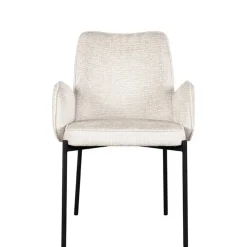 Stuhl in Cremeweiß Struktursamt - Propanja (2er Set)